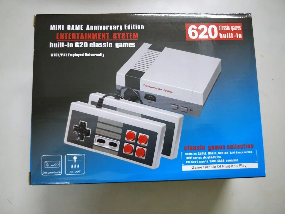 Мини Консоль AV/PAL/NTSC с 4 стилями 620 игр портативная игровая приставка для ТВ со