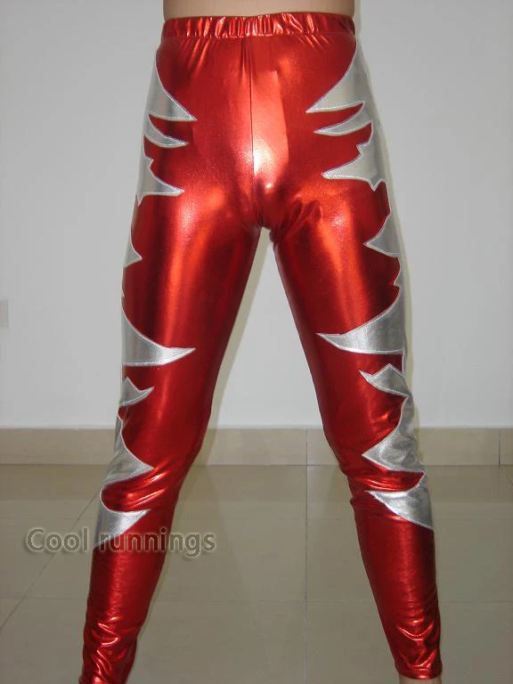 Unisex spandex Combat jujitsu metallic Wrestling tights pants red fire | Тематическая одежда и униформа
