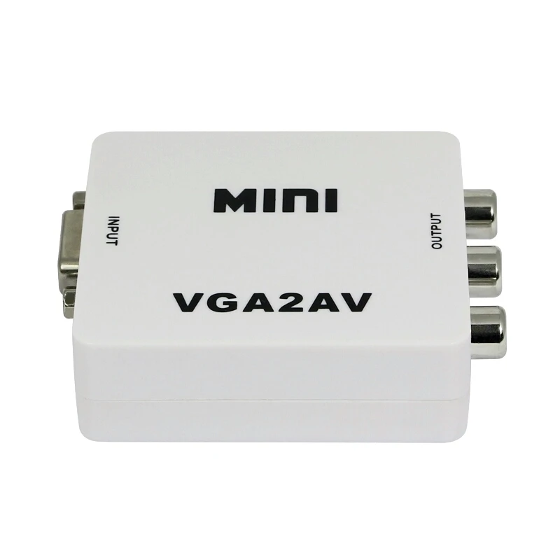 Мини конвертер VGA AV поддержка 1080P VGA2AV|mini vga|vga tovga to av rca |