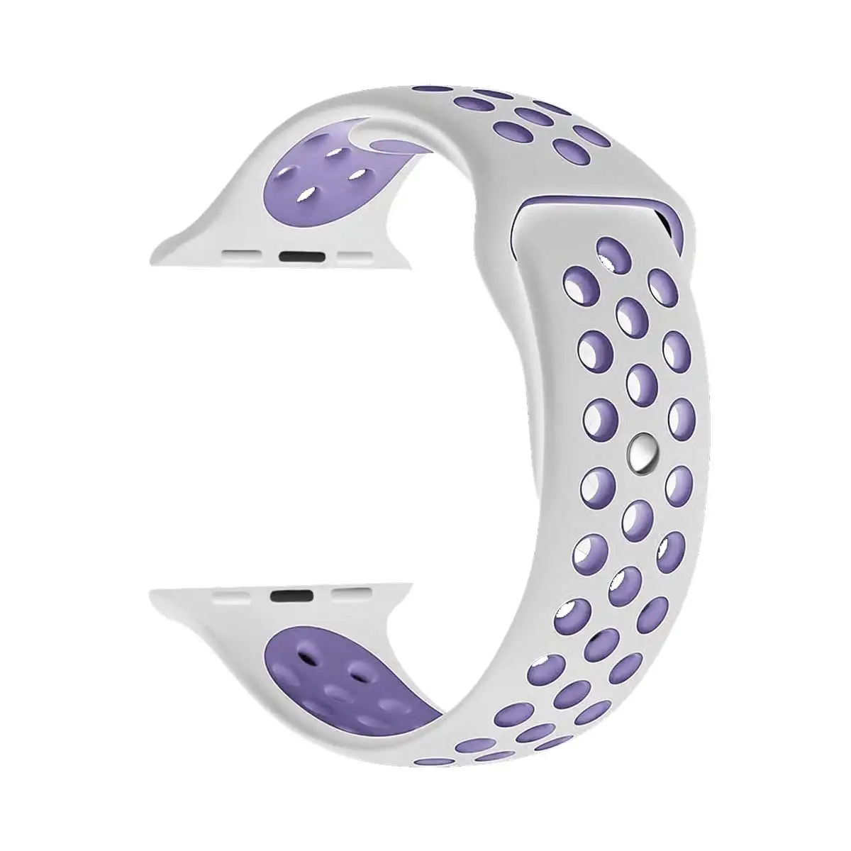 Силиконовый ремешок для apple watch 42 мм, 38 мм, версия, сменный ремешок для наручных часов iwatch, версия 4/3/2 apple watch band 44 мм 40 мм Браслет спортивный ремешок для часов - Цвет ремешка: White Light purple