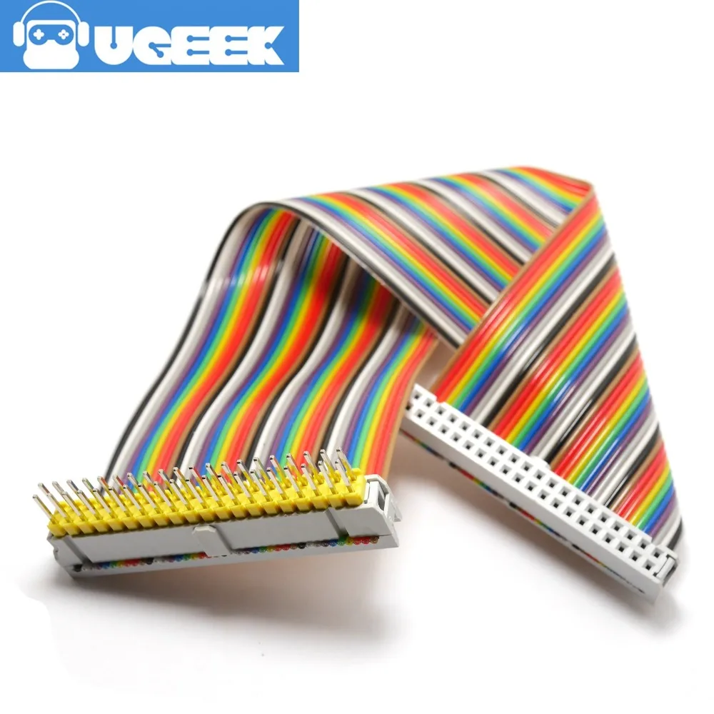 UGEEK 2*20 pin штекер гнездо GPIO кабель для Raspberry Pi A + B 3B 2B 4B zero 40pin Радужный | 20c|pin male|pin pinpins