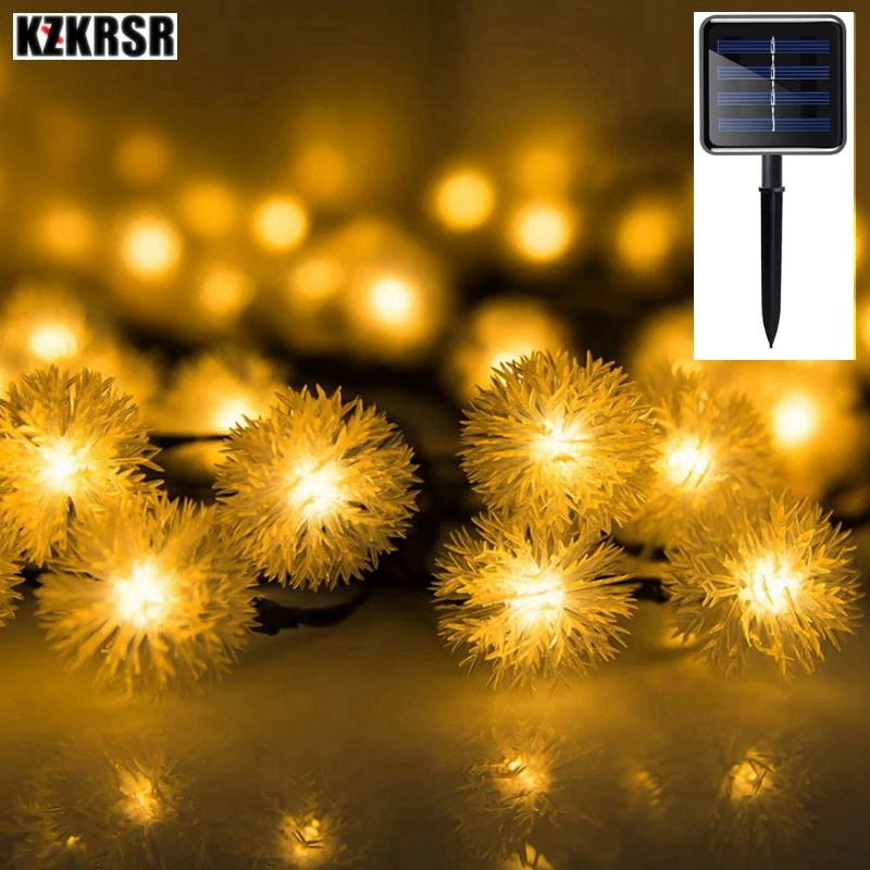 KZKRSR 4 8 м/7 5 м/12 м 20/50/100 светодиодные мерцающие гирлянды на солнечных батареях