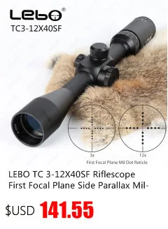 LEBO BJ 3-12X40 SFY первый фокальный самолет винтовки прицелы боковой Параллакс стекло гравированное Сетка Охота Тактический стрельба прицел