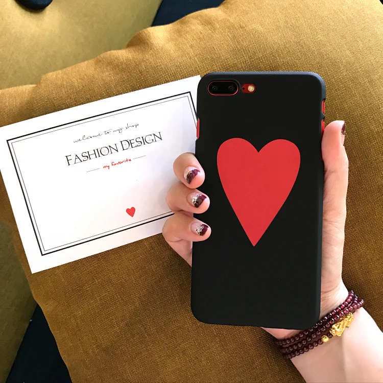 Модный Простой Большой Красное сердце любовь чехол для iPhone X XR XS Max 6 S 7 8 Plus