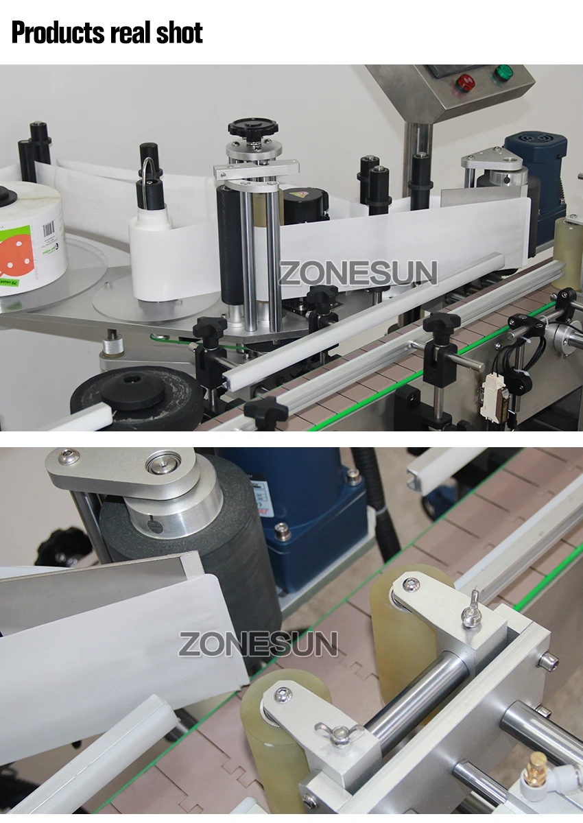 ZONESUN автоматический со скругленным вина банки, бутылка для воды, молока Стикеры рулон Этикетировочная машина для завода