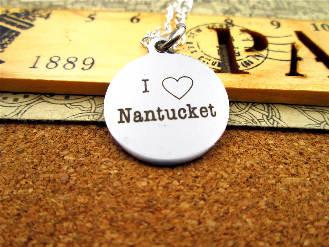 3 шт./лот модное ожерелье из нержавеющей стали I love nantucket подвеска ювелирные