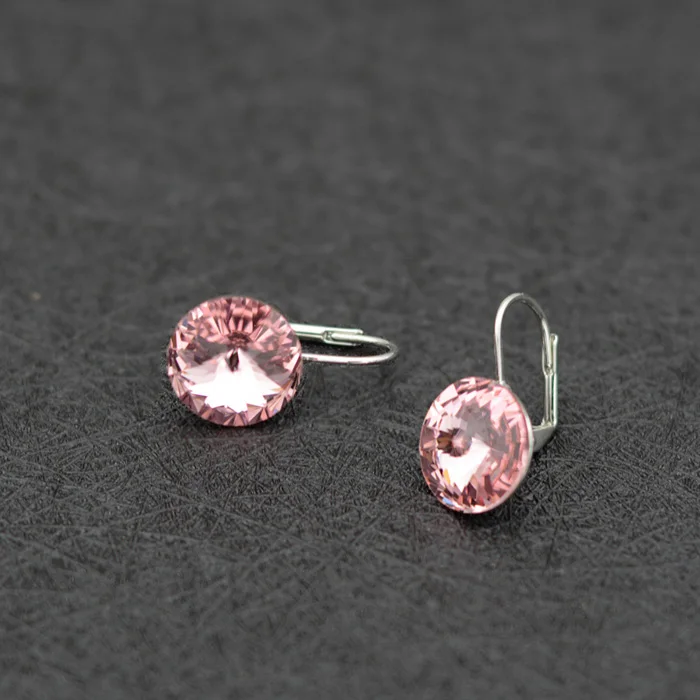 Silver Rose BAFFIN модные висячие серьги с кристаллами Swarovski, серебряная Сережка Bella, круглые Висячие серьги для женщин, вечерние, свадебные, Bijoux, подарок - Окраска металла: Silver Rose