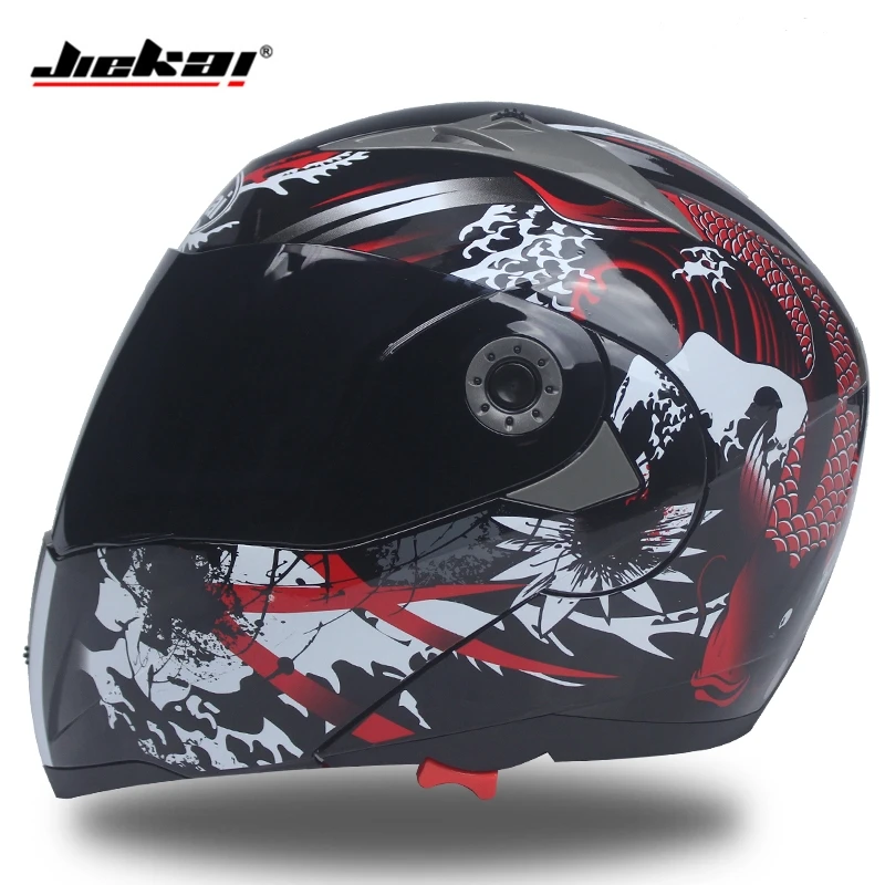Модуль флип moto rcycle двойной зеркальный шлем бездорожье полный шлем capacete cascos para moto DOT одобрение JIEKAI-105 - Цвет: b5