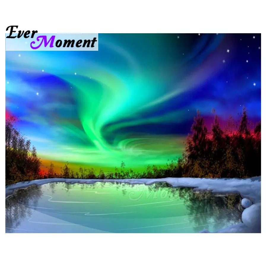 Ever Moment Diamond Painting Full Square Drill 5D DIY Cross Stitch Decoration For Home Embroidery Polar Lights S2F1730 | Дом и сад