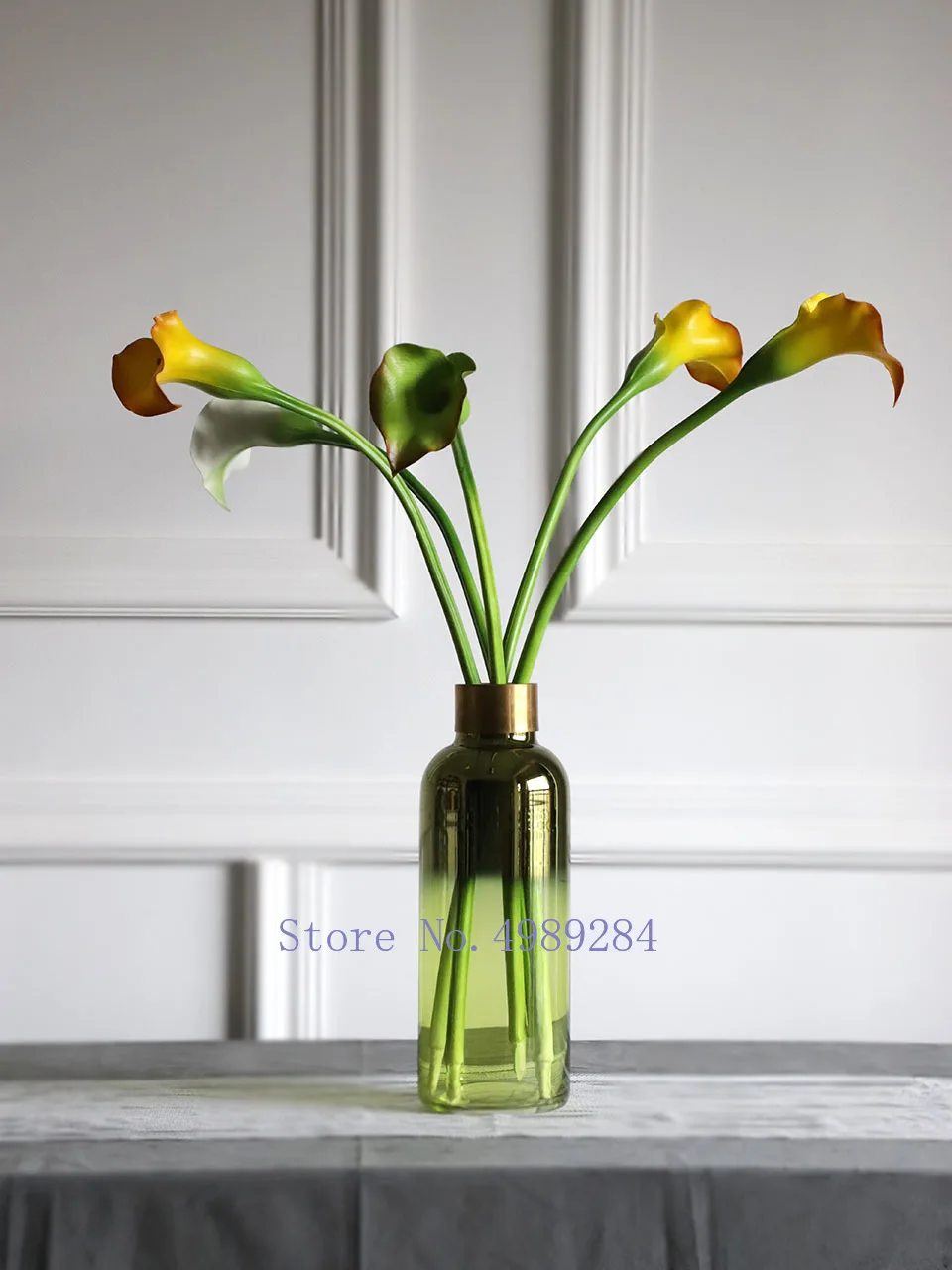 Nordic metal glass vase green Gold Modern home Hydroponics Flower arrangement Decorative accessories Desktop decorations  Дом и