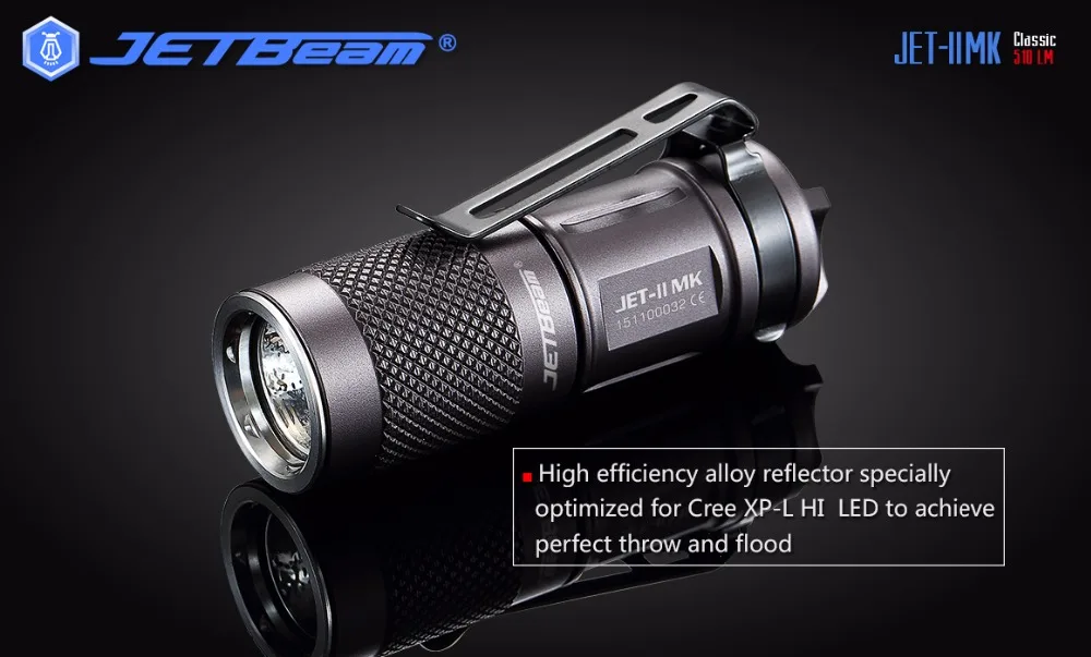JETBeam II MK II-MK JET-II MK Cree XP-L HI светодиодный 510 люменов водонепроницаемый мини-фонарик небольшого размера, удобный для повседневного ношения