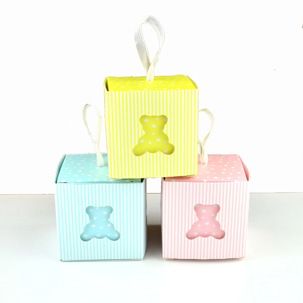 Детский душ Маленький милый медведь Милая коробка для сладостей шоколадная