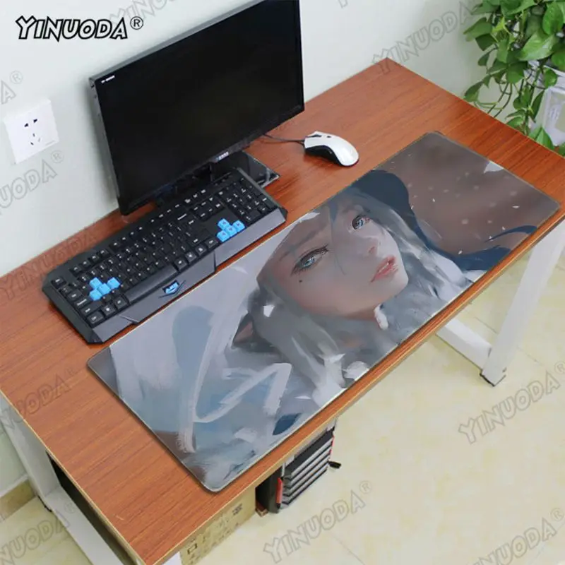 Игровой коврик для мыши Yinuoda резиновый в стиле аниме Wlop | Компьютеры и офис