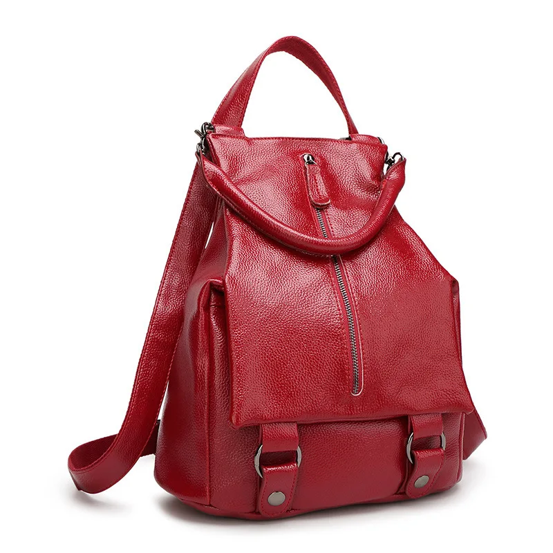 Женские рюкзаки из 100% натуральной кожи новый модный роскошный бренд женская