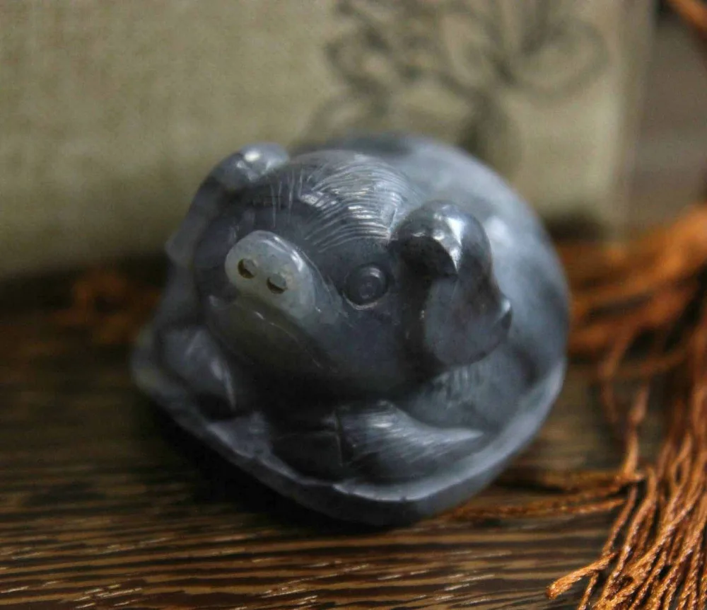 6cm Chinese Xin Jiang 100% Hetian Jade Jadeite Lucky Pig Coin Pendant Necklace | Украшения и аксессуары