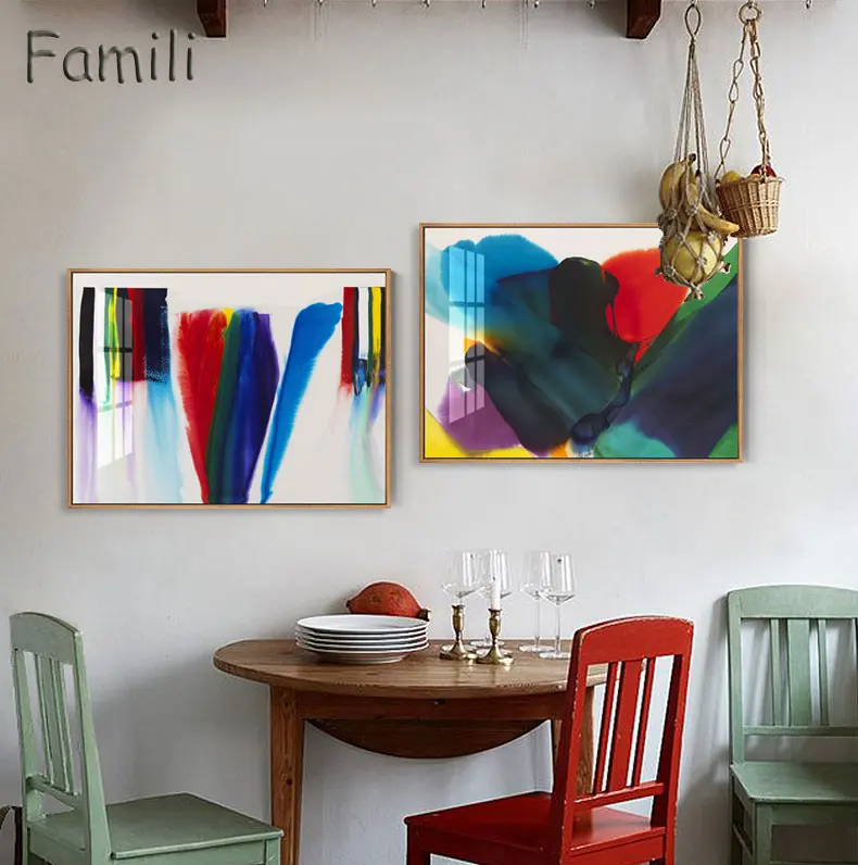 Синий абстрактный шикарный холст Художественная печать Постер домашний Декор