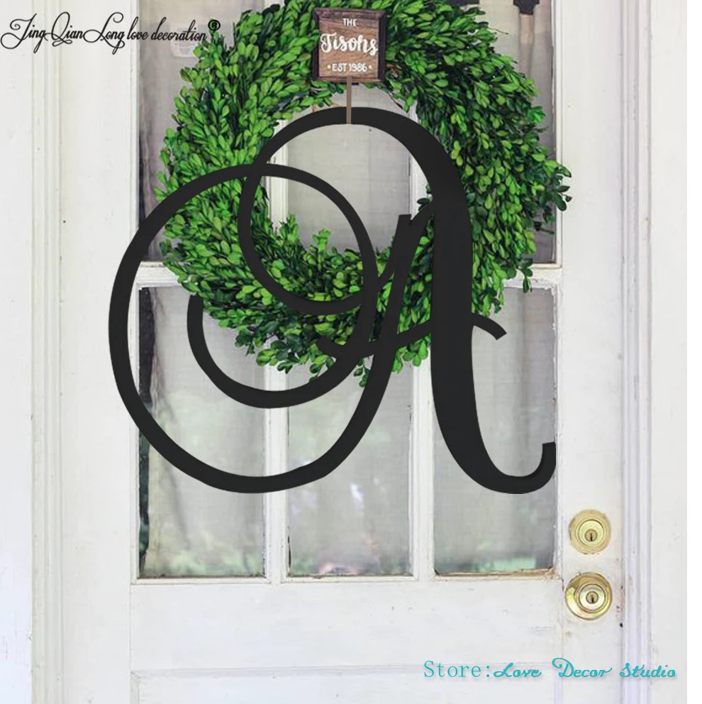 

20 "Высокие большие размеры фамилия письмо свадебное украшение наружная безопасная передняя дверь круг фамилия Начальная Дверь Декор