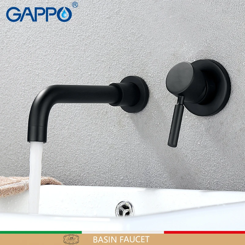 GAPPO черные смесители для умывальника ванной комнаты водопады настенные краны
