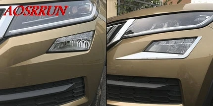 Для Skoda Kodiaq противотуманные фары, декоративные Автомобильные противотуманные фары, корпус ABS, хромированный Стайлинг противотуманных фар, аксессуары, продукты 2 шт