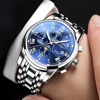 new moon phase men automatic mechanical fashion top brand luxury sport watches stainless steel watch relogio masculino men