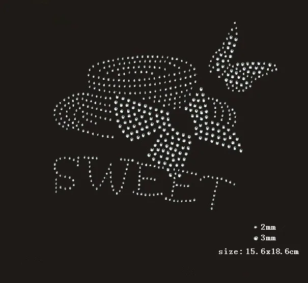2 шт./лот Переводные мотивы со стразами для горячей фиксации с помощью утюга|iron on