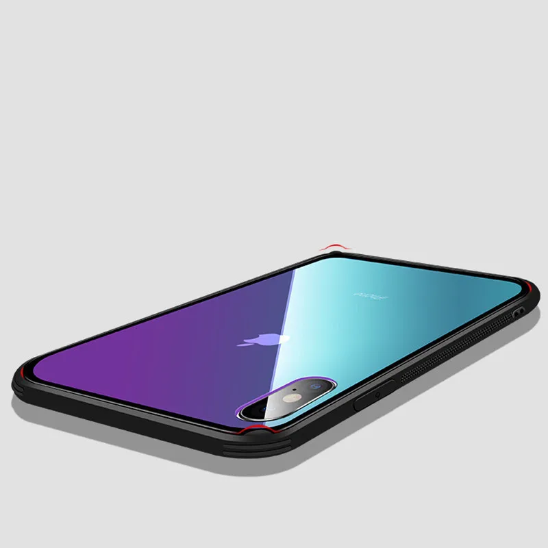 SPCASE закаленное Стекло чехол для телефона iPhone X 6 г плюс S 7 8 Цвет постепенное