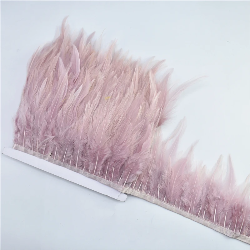 Leather Pink 2 м/лот ленты с бахромой и перьями фазана 10-15 см/4-" бордовые перья для рукоделия Одежда Свадебные украшения - Цвет: Leather Pink