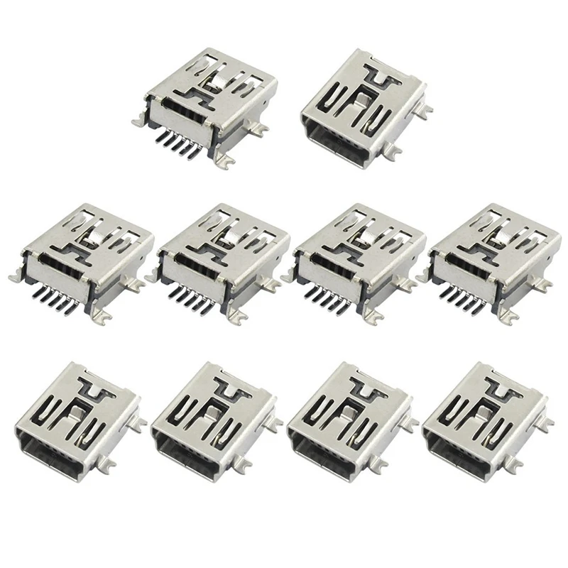 SODIAL(R) 10 x Mini USB 5 Pin Socket Female Solder Plug Adaptor Connector |