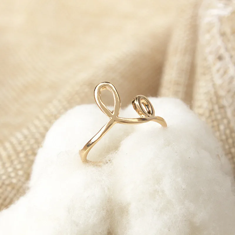 Minimalist design circle wave LOVE couple ring RD146 | Украшения и аксессуары