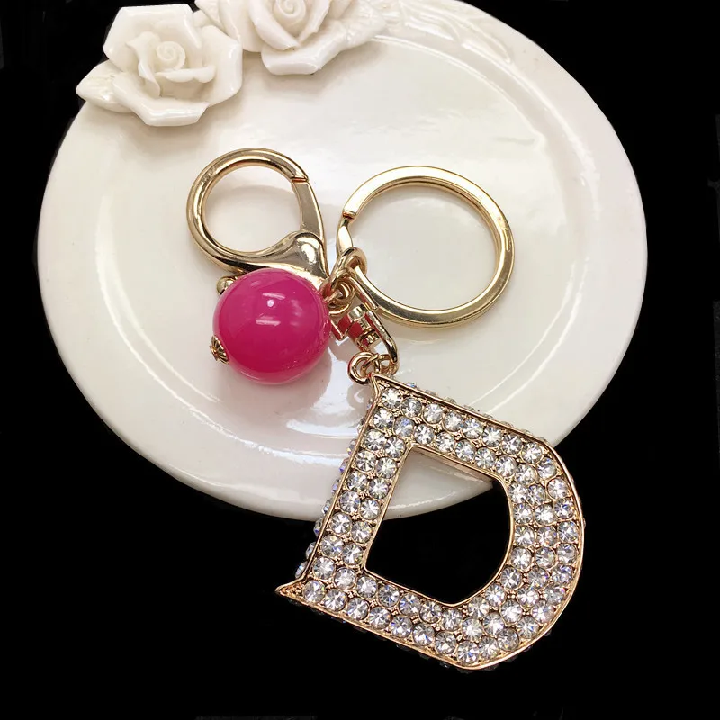 Длинный брелок K202 с буквой D Porte Clef роскошный брендовый для ключей ювелирные
