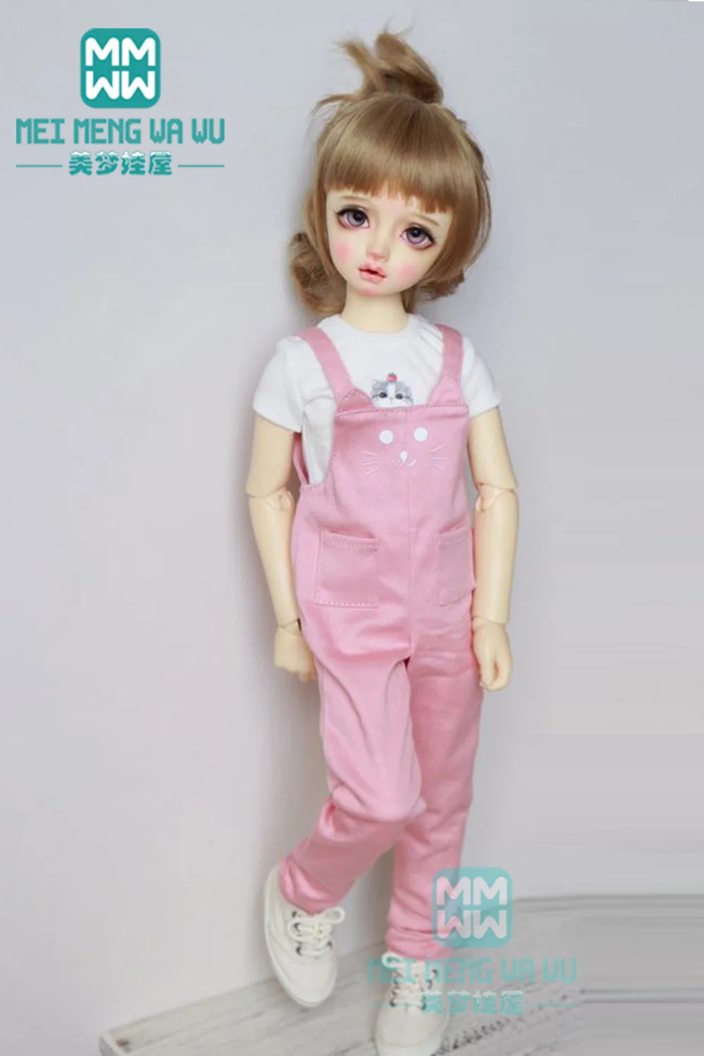 Одежда для кукол BJD модный джинсовый комбинезон белая рубашка 43 см 1/4 аксессуары