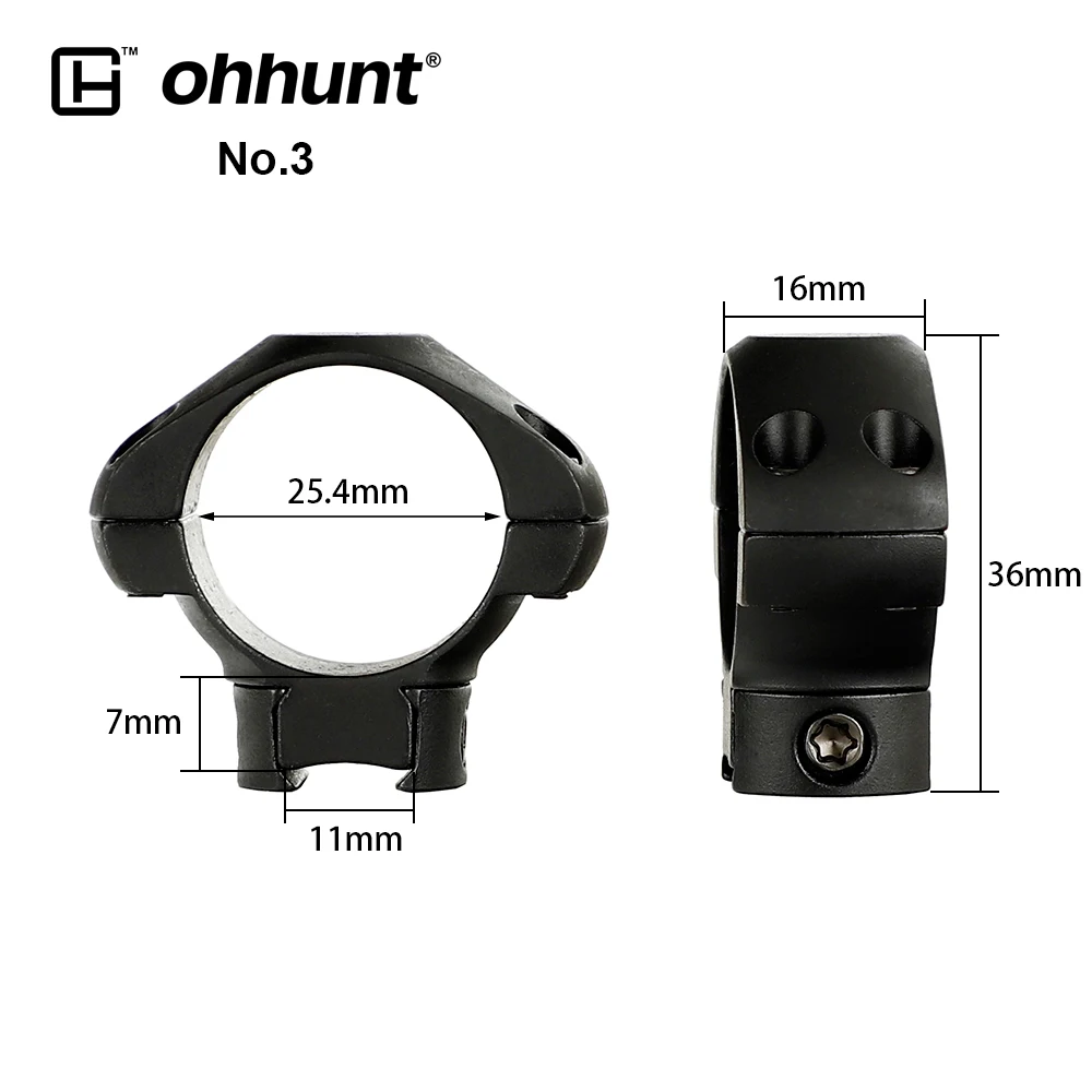 Ohhunt 2 Шт Тактические стальные кольца 1 дюймов 30 мм ласточкин хвост Пикатинни
