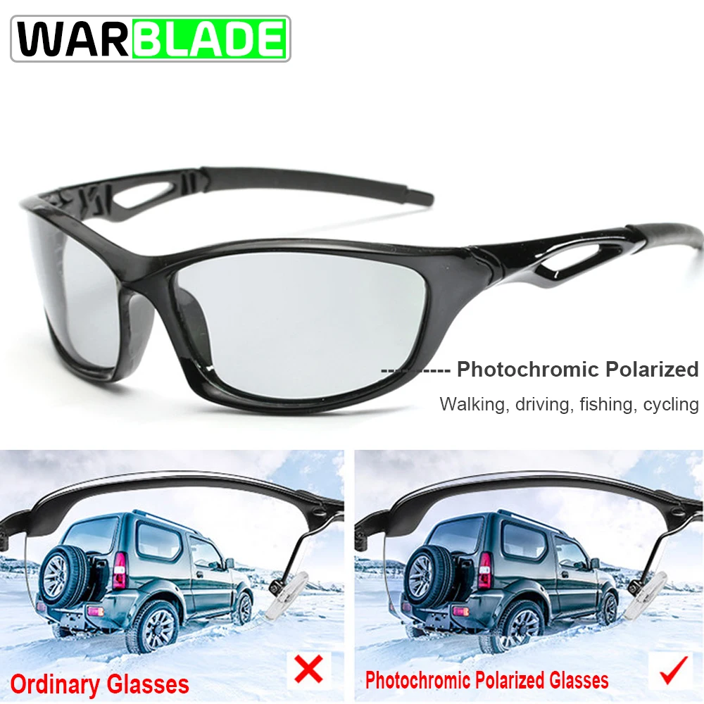 

Солнцезащитные очки WarBLade поляризационные для мужчин и женщин, фотохромные, UV400, для велоспорта, рыбалки, бега