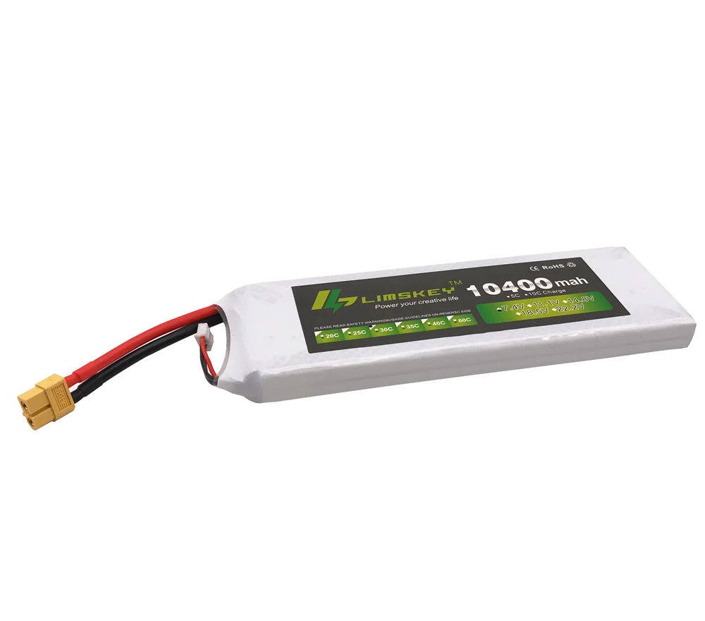 Limskey Lipo аккумулятор высокой емкости 7 4 В 10400 мА/ч 30C 2S LiPo 1P для радиоуправляемой