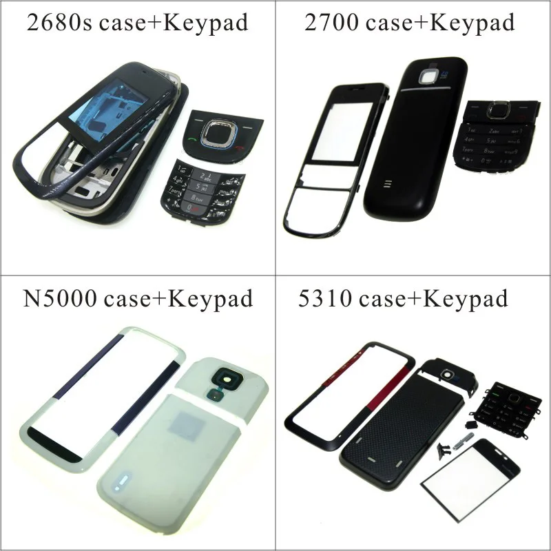 Для Nokia 2680 2700 n5000 5310 Корпус Передняя Лицевая панель рамка крышка чехол+ задняя крышка/крышка батарейного отсека+ клавиатура
