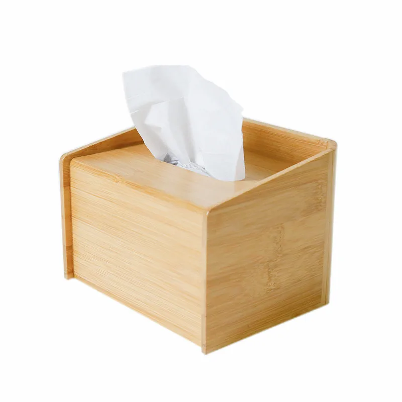 

Modern Style Bamboo Tissue Box Creative Eco Natural Wood Seat Type Tissue Canister Removable Tissue Containers Home Table Decor