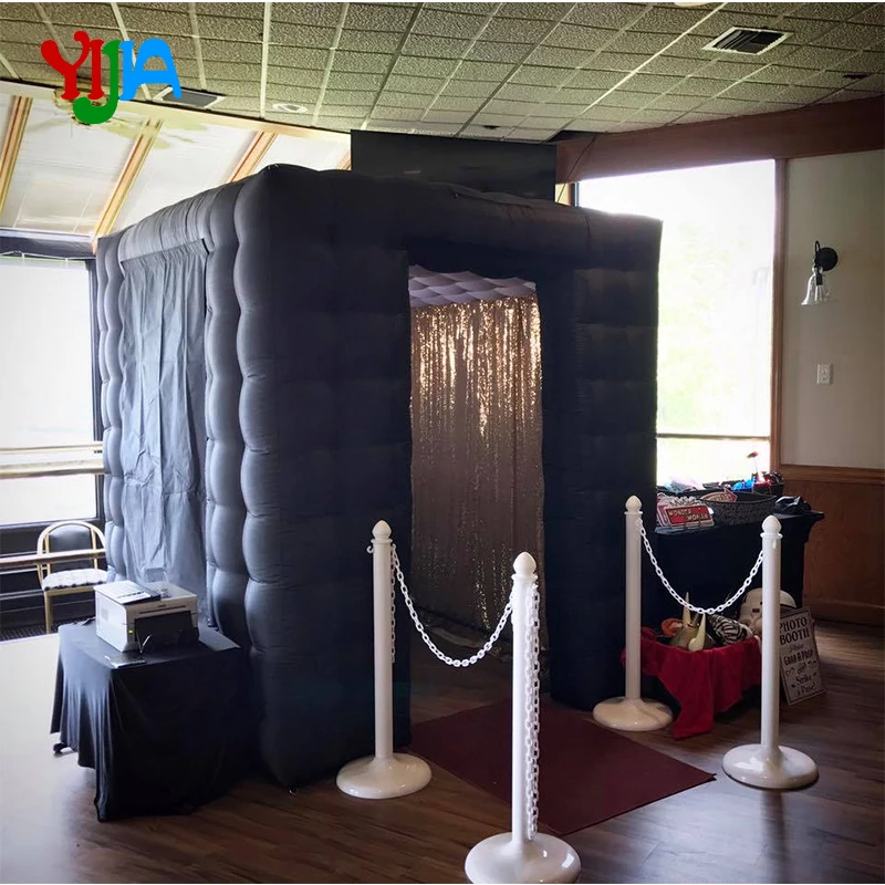 2.25M Two Entrance Nice Cabin With Multi Color Changing LED lights Inner Air blower Inflatable Photo Booth for Wedding Party | Дом и сад