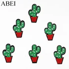 10 шт.лот вышитые патчи с кактусами, аппликация с помощью утюга для сумок, джинсов, пальто, украшения, сделай сам, тканевые наклейки, значок ручной работы