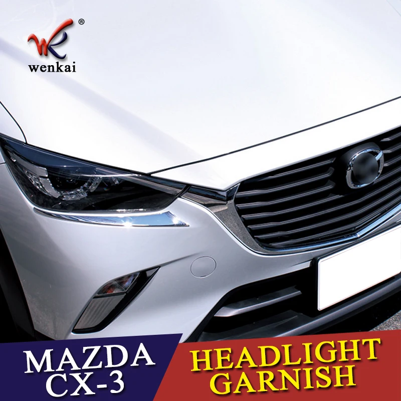

Для Mazda CX-3 CX3 2015 2016 2017 2018 хромированный ABS передний налобный фонарь Накладка для век и бровей 2 шт. автомобильные аксессуары Стайлинг