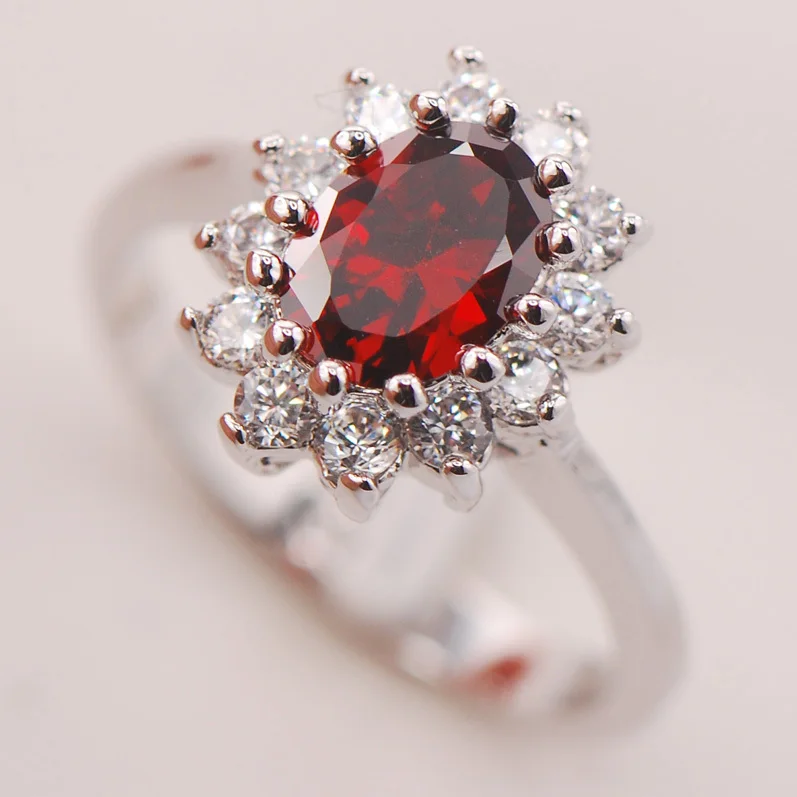 

Garnet Women 925 Sterling Silver Ring F694 Size 5 6 7 8 9