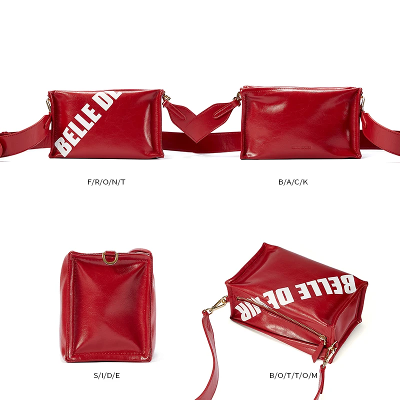 EMINI HOUSE Letter Element Oil Wax Leather Square Bag Luxury Handbags Women Bags Designer Crossbody For Shoulder | Багаж и сумки