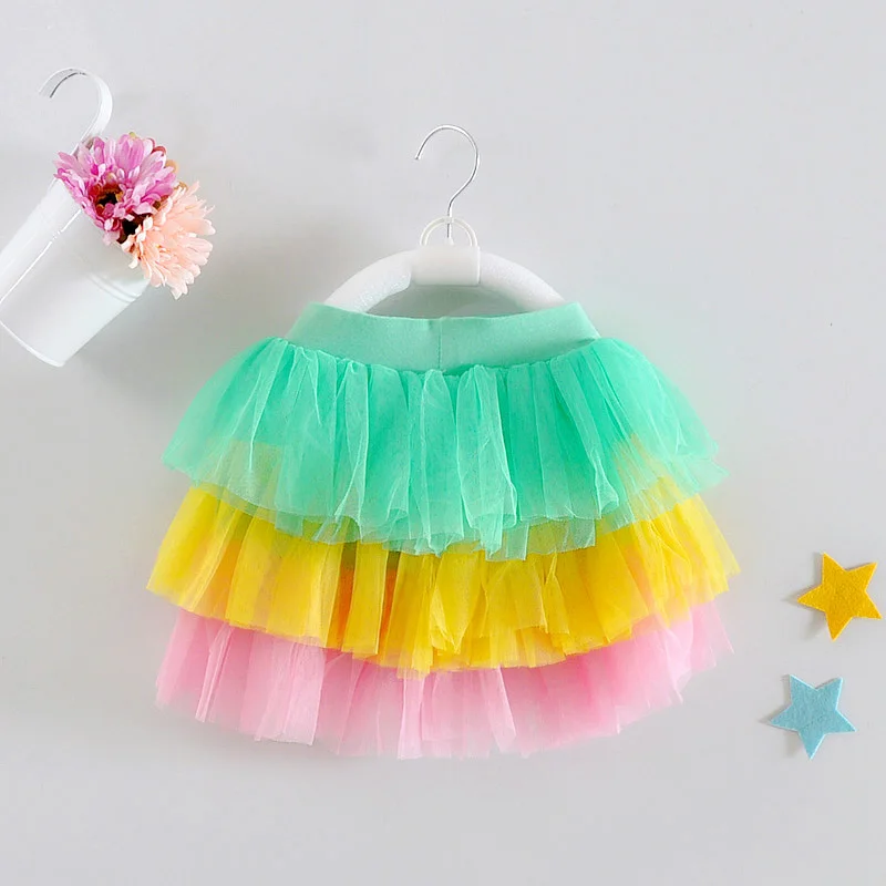 Многослойная мини-юбка-пачка для девочки 1 год розовый Vestido 2017 милая детская