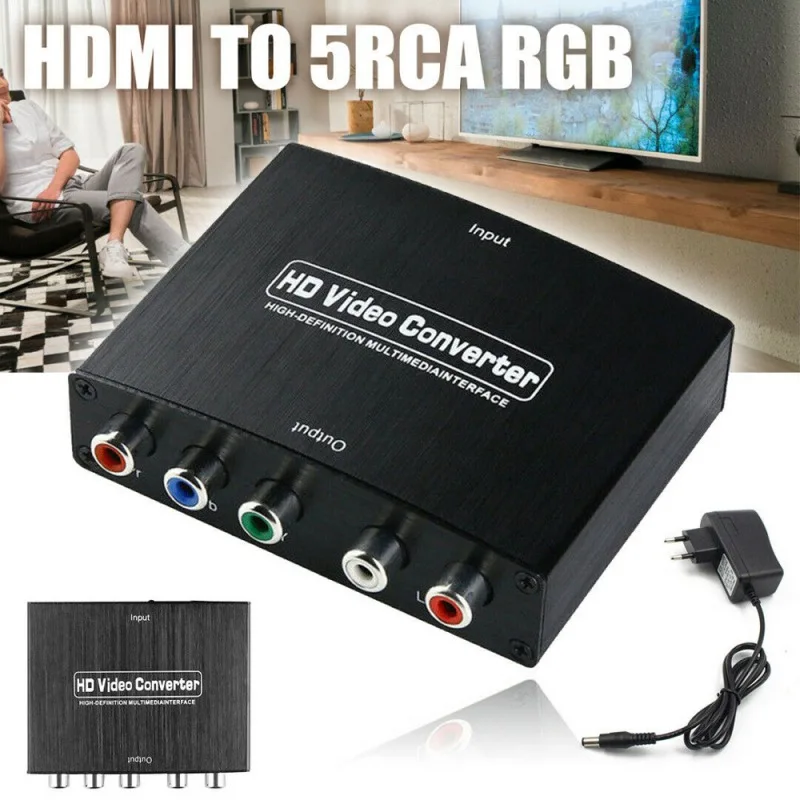 4K HDMI к 5RCA RGB компонент YPbPr видео + R/L аудио адаптер конвертер HD TV DVD |