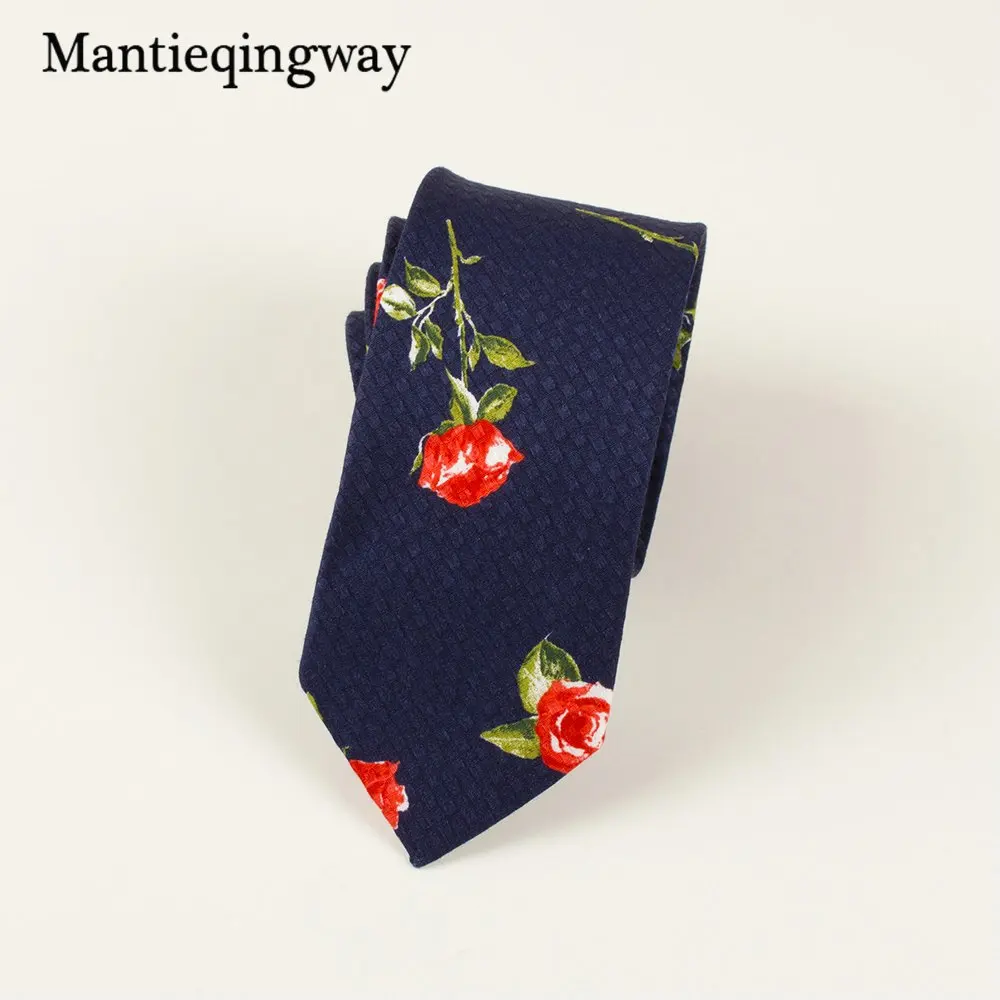 042 Mantieqingway 6 см мужской хлопчатобумажный галстук, деловые костюмы, шейные галстуки, Свадебный с принтом, Цветочный галстук, брендовый обтягивающий галстук, подарок - Цвет: 042