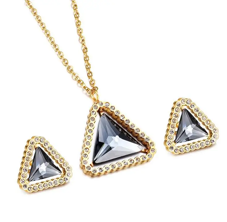 Красный синий белый романтическое золото нержавеющая сталь треугольная