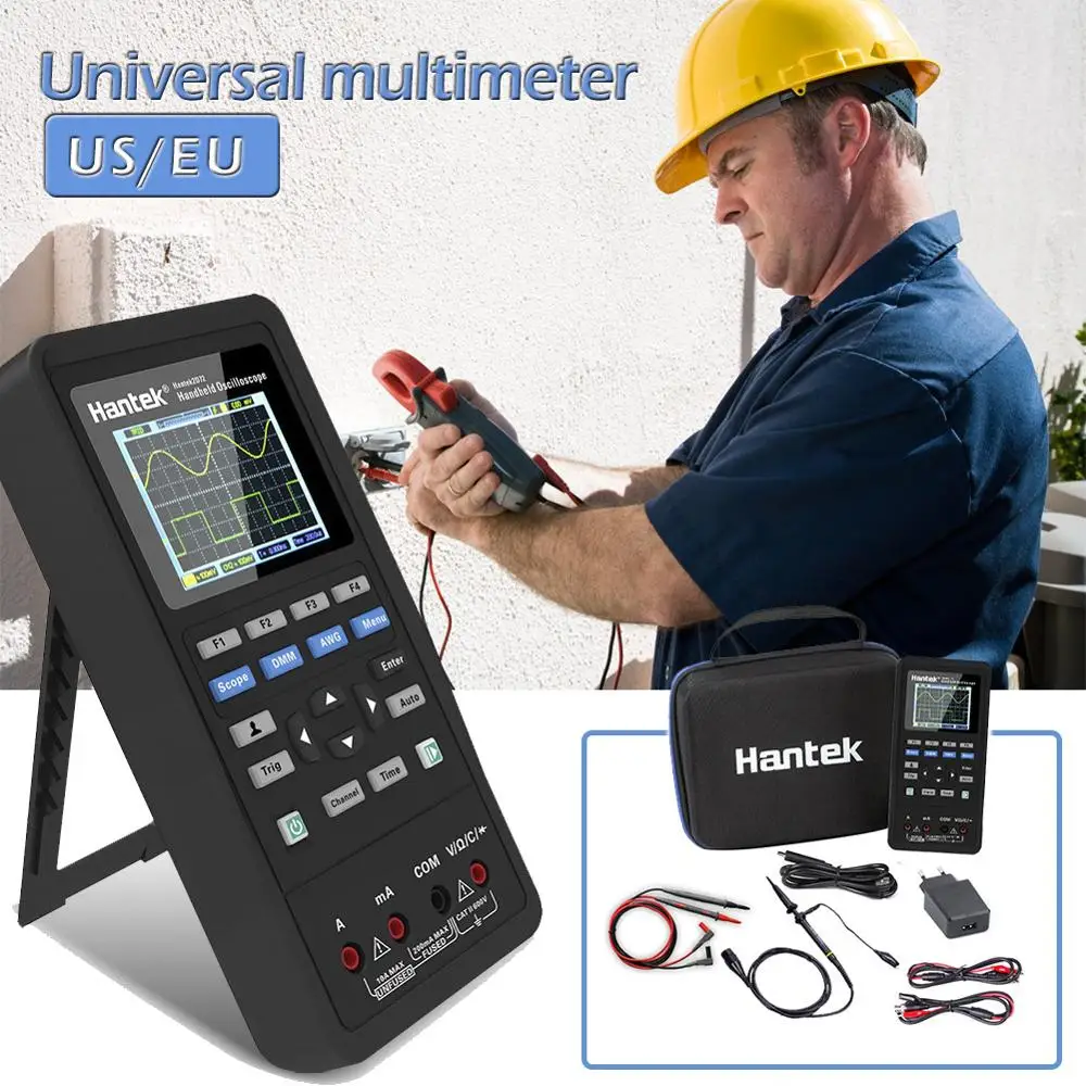 Осциллограф цифровой Hantek 3 в 1 2D72 250MSa/S USB мультиметр портативный 2 канальный 40 МГц 70
