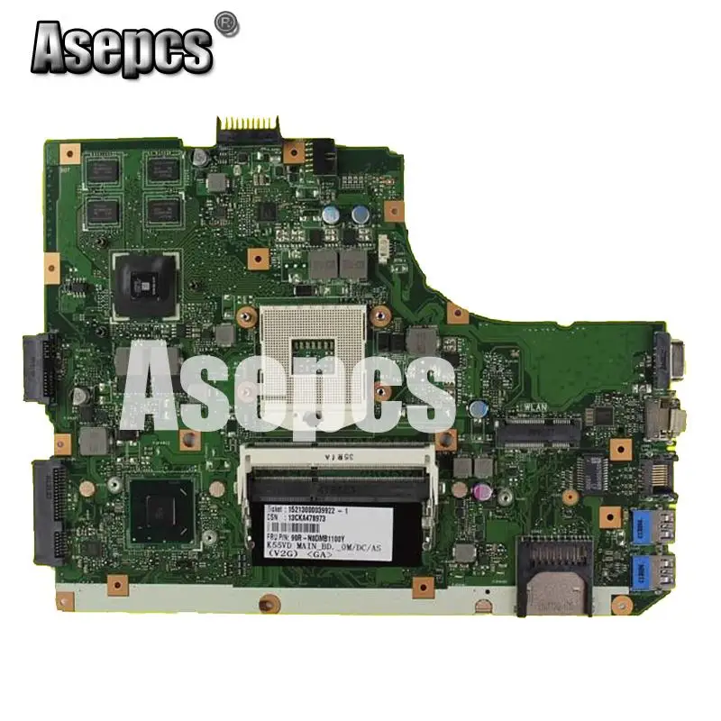 Asepcs K55VD материнская плата для ноутбука For Asus K55A A55VD F55VD K55V K55 тест оригинальная