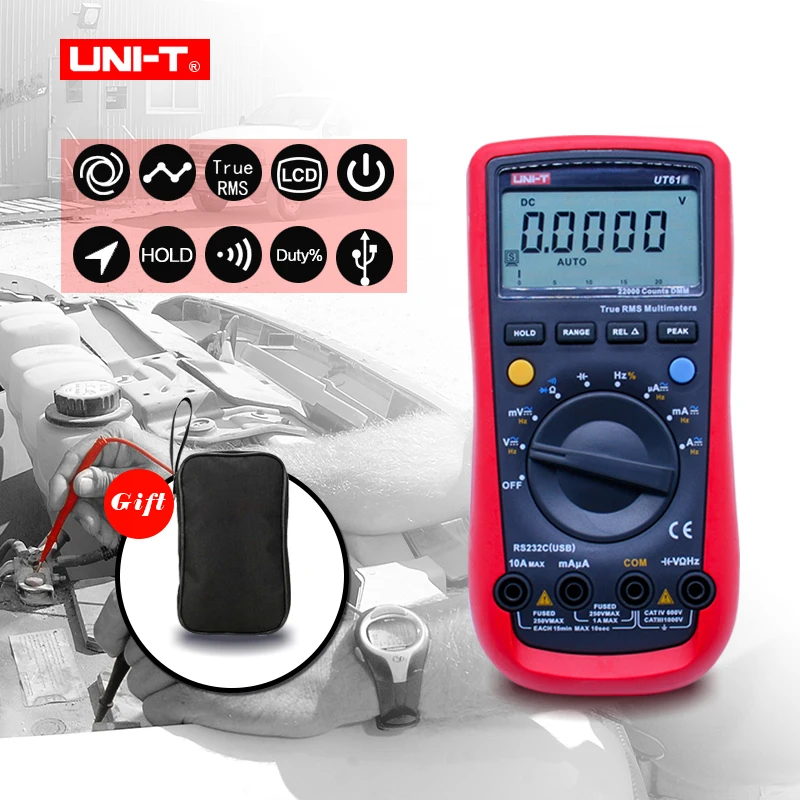 UNI T цифровой мультиметр UT61E True RMS PC подключение 22000 отсчетов хранение данных