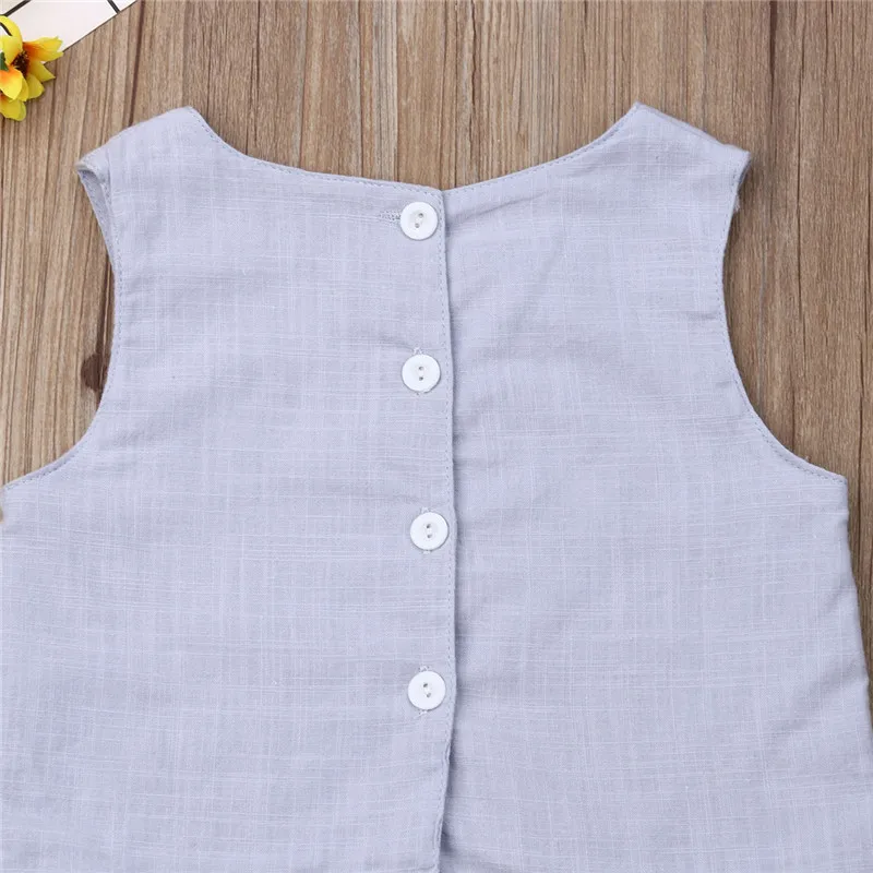 2 шт. льняные топы и брюки для девочек с вырезами|Комплекты одежды девочек| |