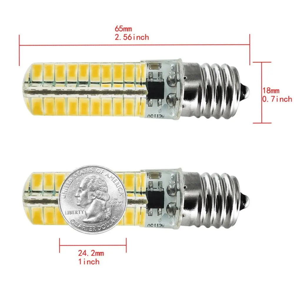 E17 LED Bulb Dimmable 5W Warm White 3000K 45W Halogen Bulbs Equivalent 80 X 5730 SMD Led for Microwave Oven | Лампы и освещение